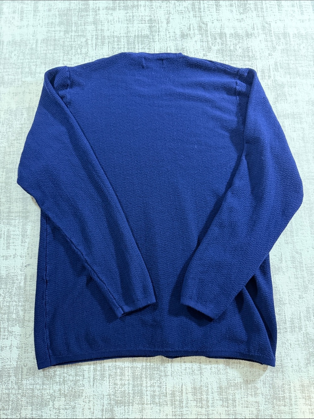 Zara Women Navy Blue Textured Crewneck Sweater sz L womens 23.5X17.5 PTP - Picture 7 of 9